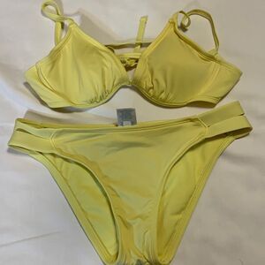 Kona Sol Size Small two-piece bikini yellow